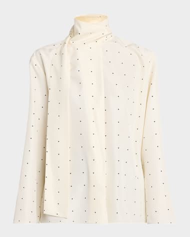 Rohe Polka Dot Silk Satin Sash Top