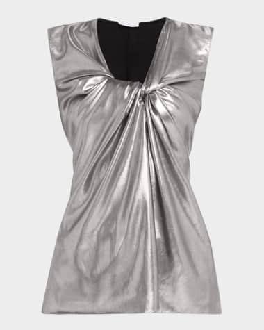 Rosetta Getty Twisted Metallic Tank Top