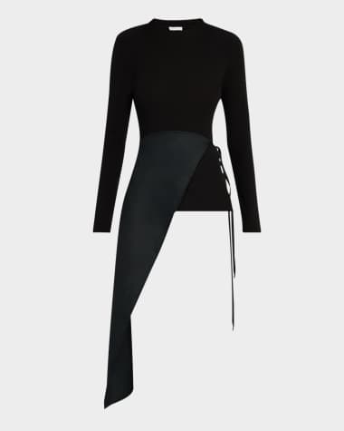 Rosetta Getty Long-Sleeve Split Apron Combo T-Shirt