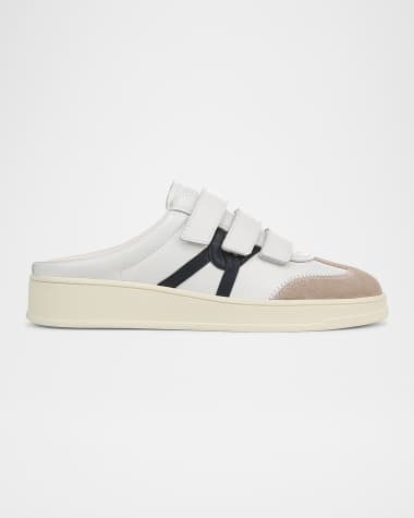 Veronica Beard Reagan Mixed Leather Triple-Grip Mule Sneakers
