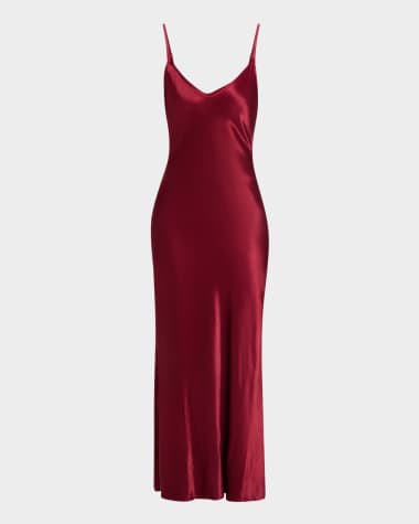 Enza Costa Bias-Cut Satin Slip Dress