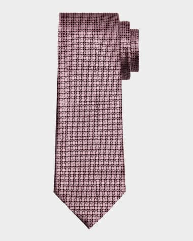 ZEGNA Men's Tonal Geometric Jacquard Tie