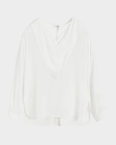 By Malene Birger Fayette Yoked High-Low Blouse