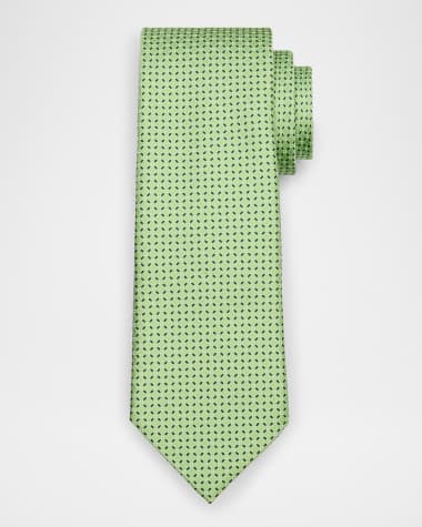 ZEGNA Men's Connected Boxes Silk Tie