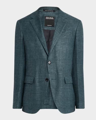 ZEGNA Men's Crossover Prince of Wales Sport Coat
