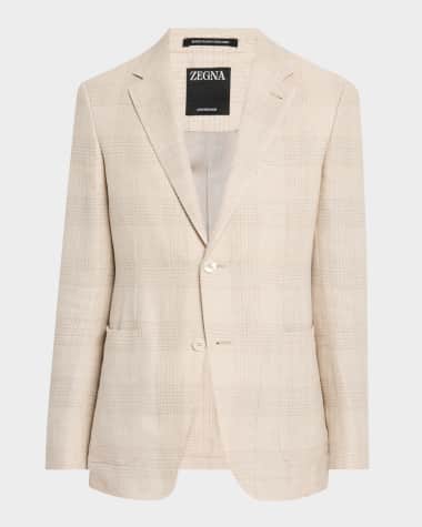 ZEGNA Men's Tonal Plaid Crossover Sport Coat