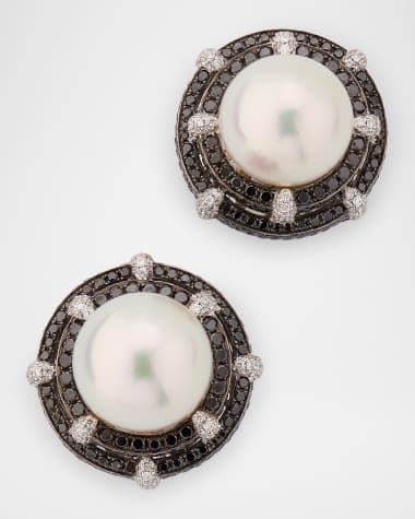 Belpearl 18K White Gold Diamond Cultured Pearl Earring, Single