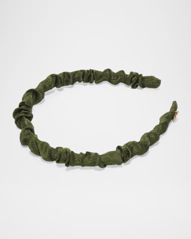 Lele Sadoughi Jessie Ruched Silk Headband