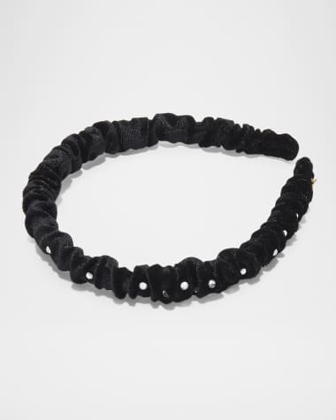 Lele Sadoughi Jessie Crystal Velvet Skinny Headband