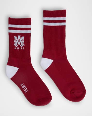 Amiri Kid's MA Stripe Crew Socks, Size S-L