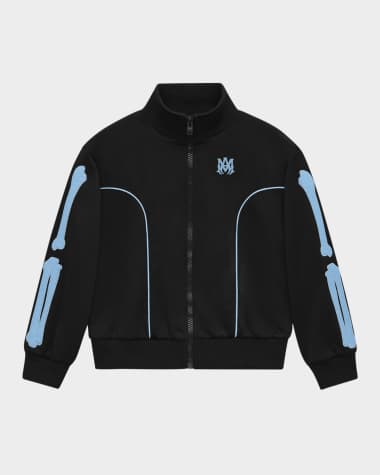 Amiri Kid's Bones Embroidered Track Jacket, Size 4-12