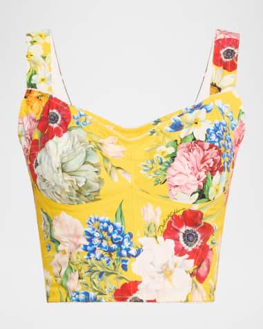 Dolce&Gabbana Floral Crop Bustier Top