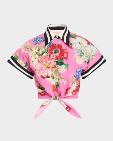 Dolce&Gabbana Floral Crop Button-Down Shirt