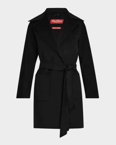 Max Mara Studio Valda Notched Wrap-Front Coat