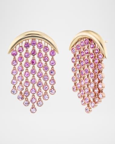 Emily P. Wheeler 18K Gold Fringe Ombre Pink Sapphire Earrings