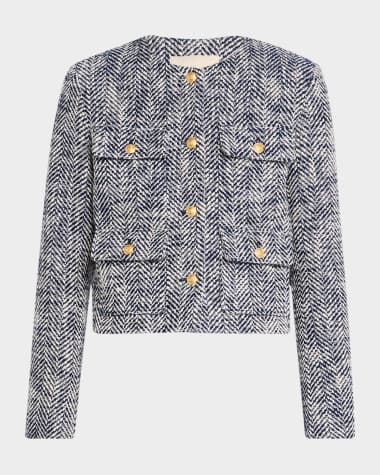 Vanessa Bruno Deana Herringbone Button-Down Jacket