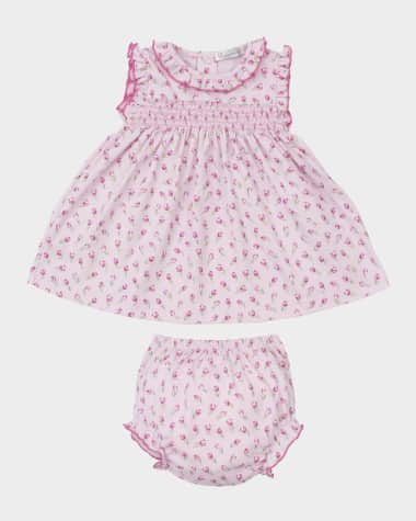 Kissy Kissy Girl's Tulip Blossoms Dress & Bloomers Set, Size 3M-24M