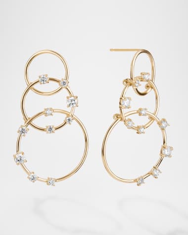 LANA Solo 14K Yellow Gold 3-Tier Circle Earrings with Diamonds