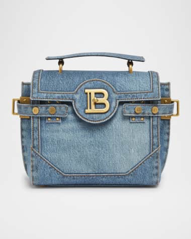 Balmain B Buzz 23 Crossbody Bag in Denim