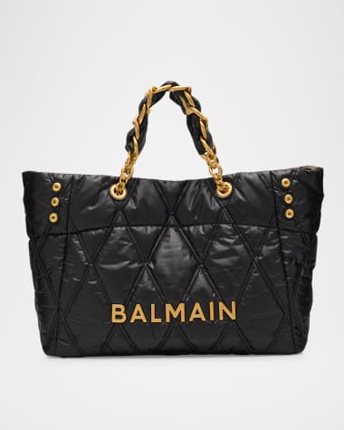 Balmain 1945 Shoulder Bag in Grid Quilted Nylon