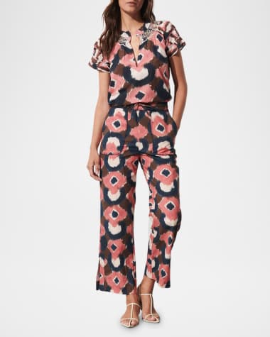 Figue Rosie Printed Short-Sleeve Cotton Top
