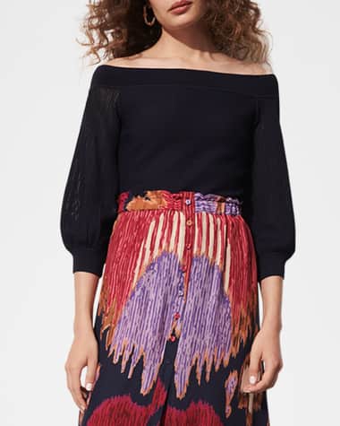 Figue Gloria Off-The-Shoulder 3/4-Sleeve Sweater