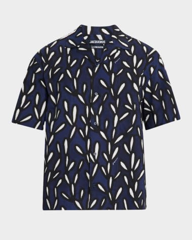 Jacquemus Men's La Chemise Cotton Camp Shirt