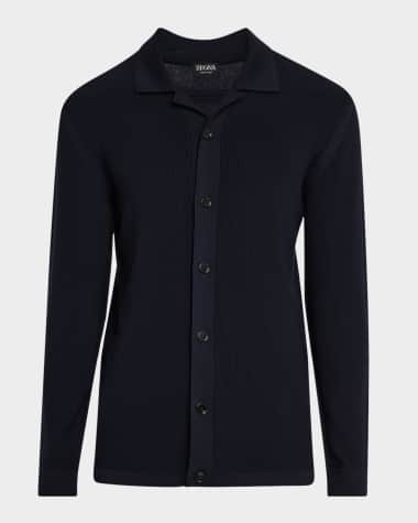 ZEGNA Men's Wool Sport Shirt