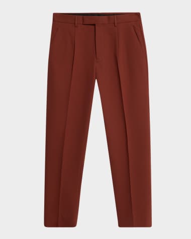 ZEGNA Men's Pleated Cotton-Wool Pants