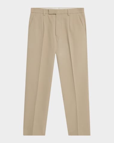 ZEGNA Men's Pleated Cotton-Wool Pants