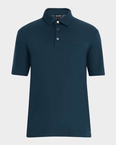 ZEGNA Men's Cotton Pique Polo Shirt