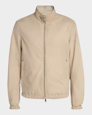 ZEGNA Men's Reversible Nubuck Full-Zip Blouson