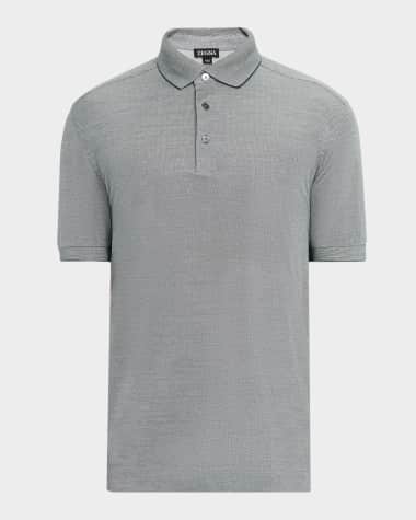 ZEGNA Men's Cotton and Silk Polo Shirt