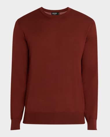 ZEGNA Men's Cashseta Cashmere and Silk Crewneck Sweater