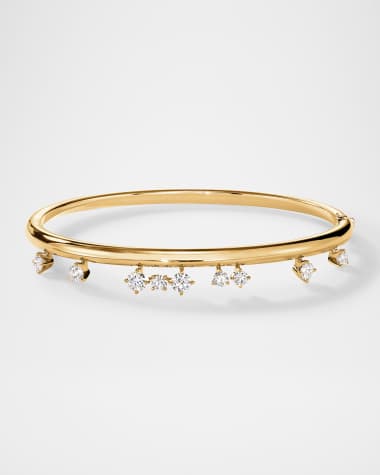 Hearts on Fire 18K Yellow Gold Barre Floating Diamond Bangle Bracelet
