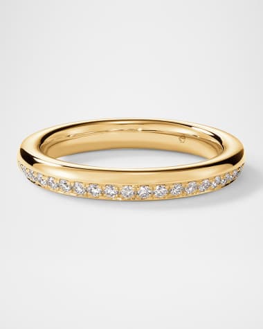 Hearts on Fire 18K Yellow Gold Barre Diamond Pave Band Ring