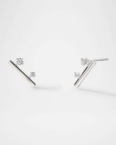 Hearts on Fire 18K White Gold Barre Floating Diamond Climber Earrings