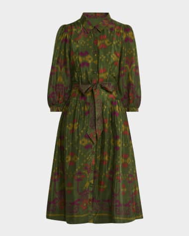LOVE THE LABEL Lulu Ikat Belted Shirtdress