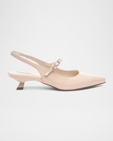 NeroGiardini Patent Mary Jane Slingback Pumps