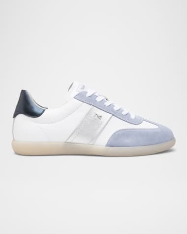 NeroGiardini Mixed Leather Low-Top Tennis Sneakers