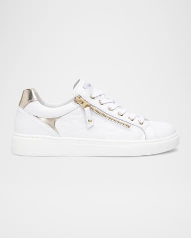 NeroGiardini Leather Side Zip Low-Top Sneakers