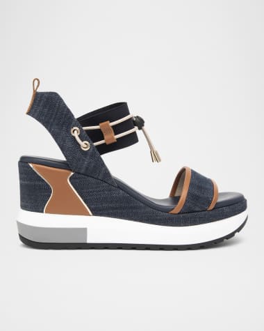 NeroGiardini Bungee Platform Wedge Sandals