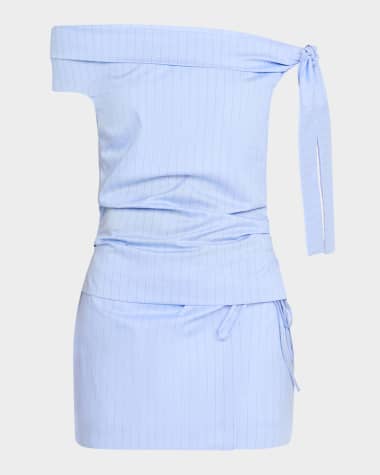 SIR Lori Pinstripe Off-The-Shoulder Top