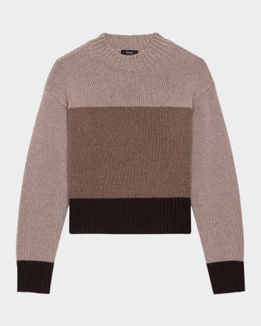 Theory Color-Block Crewneck Sweater