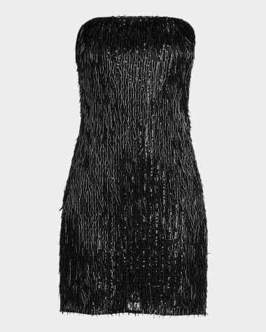 Ramy Brook Victaria Strapless Bead Fringe Mini Dress