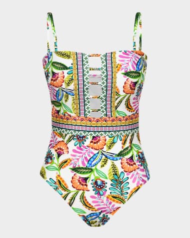 Sunshine 79 Jungle Bandeau One-Piece Swimsuit