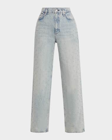 Rag & Bone Shea High-Rise Relaxed Straight Embellished Jeans