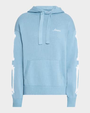 Amiri Men's Bone Applique Ribbed Hoodie