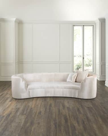 Haute House Bubble Velvet Curved Sofa, 117.5"