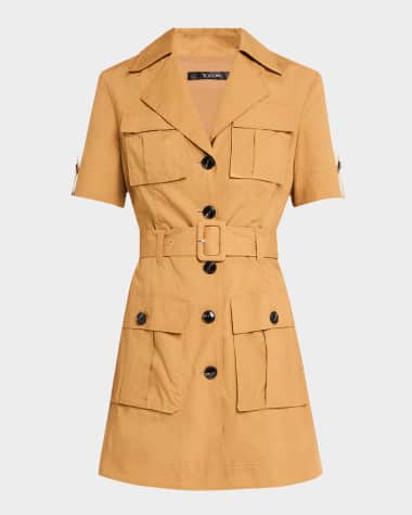 Toccin Colleen Button-Front Safari Shirtdress